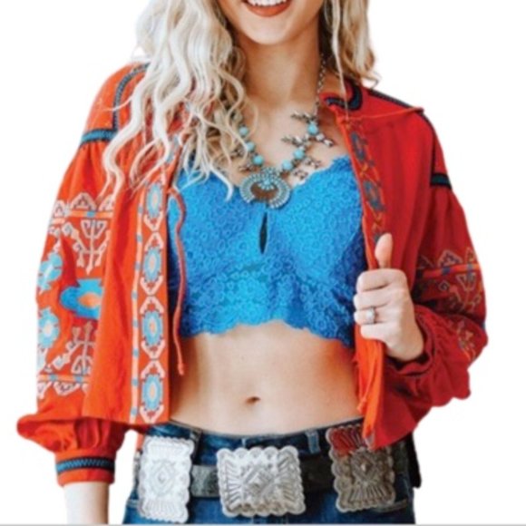 L&B Jackets & Blazers - 💎HOST PICK! 💎L&B Red Embroidered Jacket XL-3X